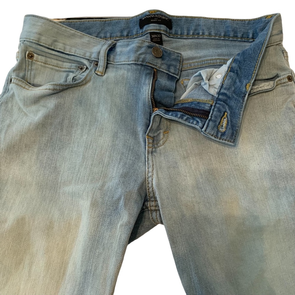 Banana Republic The Traveler Jeans Mens 30x32 Light Wash Skinny Fit Stretch